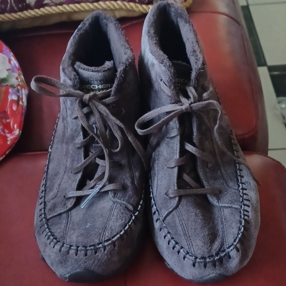 Skechers boots,  leather, dark brown,  relaxed, soft,  sz 10